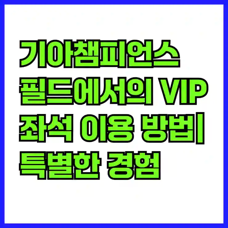 기아챔피언스 필드에서의 VIP 좌석 이용 방법| 특별한 경험을 제공합니다! | 기아챔피언스 필드, VIP 좌석, 경기 관람 팁