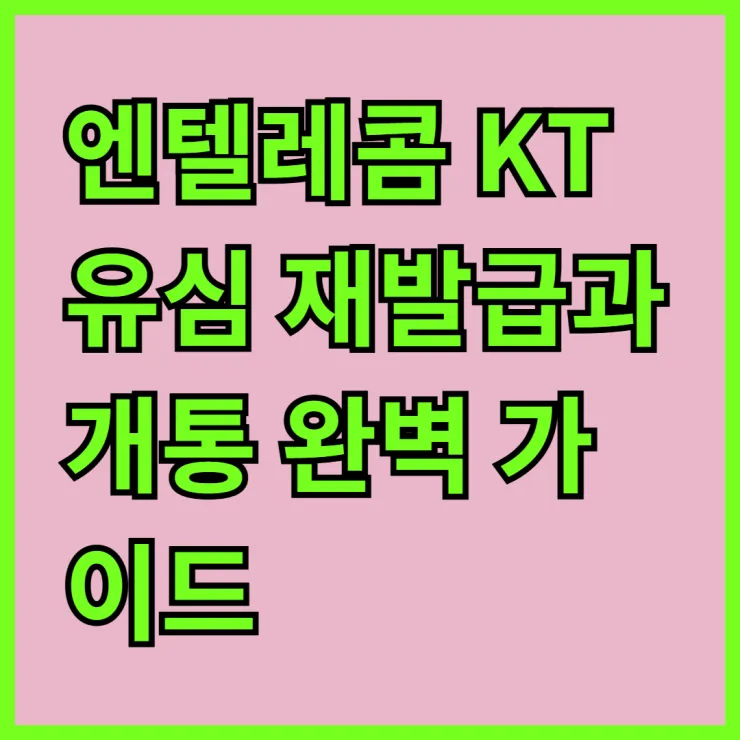 엔텔레콤 KT 유심 재발급과 개통 완벽 가이드: 쉽게 따라하는 방법과 꿀팁